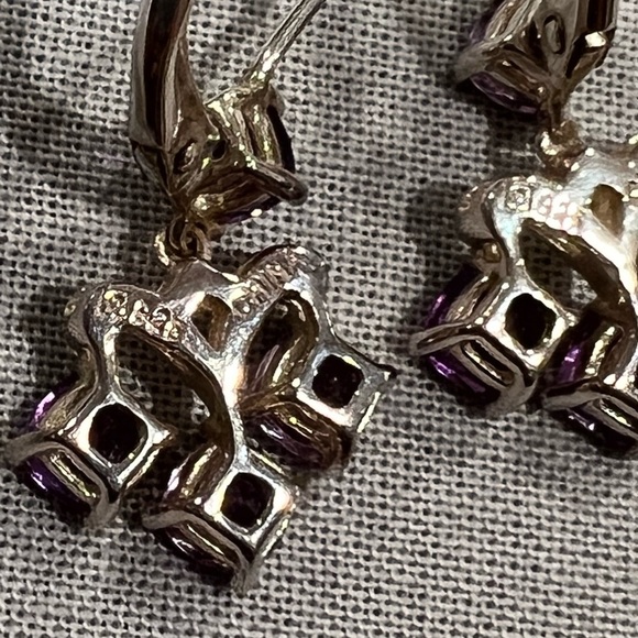 Set of 3 ~ Amethyst, Citrine and Peridot chandelier style earrings. - Picture 8 of 11